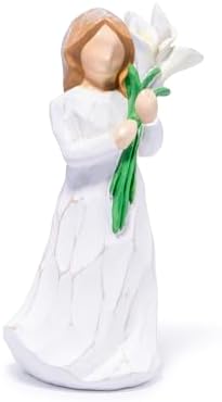 Hodao Hand-Carved Resin Mom Figurine - White Flower Mothers Day Keepsake