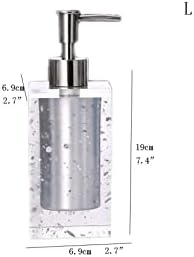 NTIYOU Countertop Soap Dispenser Glass-Look Resin with Brushed Silver Nozzle Gold