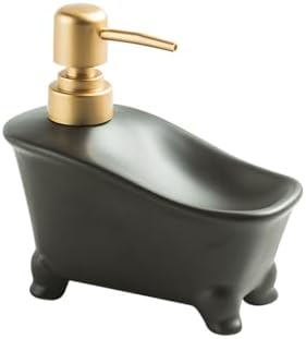 2 in 1 Ceramic Soap Dispenser with Sponge Holder 350ml