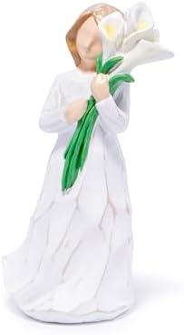 Hodao Hand-Carved Resin Mom Figurine - White Flower Mothers Day Keepsake