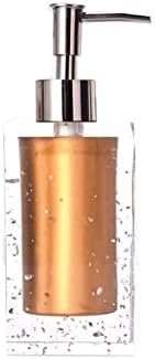 NTIYOU Countertop Soap Dispenser Glass-Look Resin with Brushed Silver Nozzle Gold