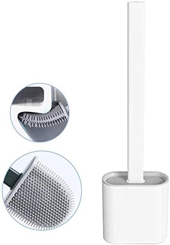 Toilet Brush with Non-Slip Handle and Pink Brush Head