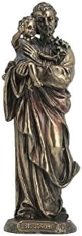WU St Joseph Holding Baby Jesus Sculpture - 825 Cold Cast Bronze 1