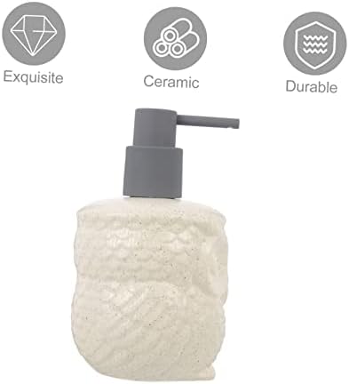 PRETYZOOM Modern Owl Ceramic Lotion Dispenser 440ml Reusable Soap Bottle