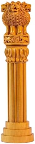Samyuktha Wooden Ashoka Stambh Desk 6 Inch-Pack of 2