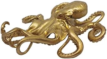 Pewery Gold Mini Octopus Figurine Home Office Garden Decor