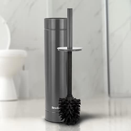 Brookstone Metalic Slim Toilet Brush with Holder