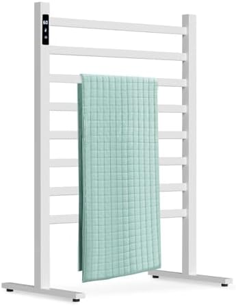ZrgGea Freestanding Heated Towel Rack with Timer and Temperature Control