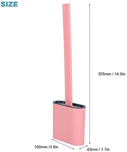 Agatige Toilet Brush with Holder 140x39x17in Pink
