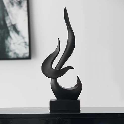 AWNR Black Flame Resin Art Sculpture Modern Home Decor