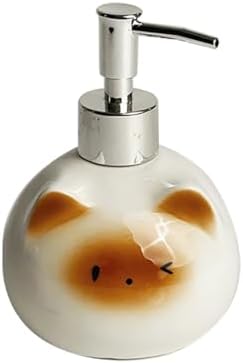 Ceramic Cat Soap Dispenser with Stainless Steel Pump 15 oz Refillable