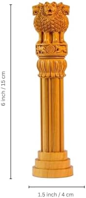 Samyuktha Wooden Ashoka Stambh 6 Inch Decor Showpiece