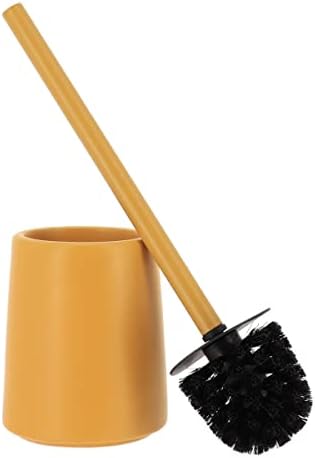 Elegant Stoneware Toilet Brush Set - Yellow Mustard