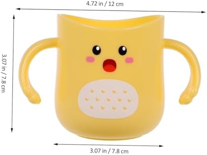 Impact Resistant Toothbrush Mug with Double Handles Cartoon Design