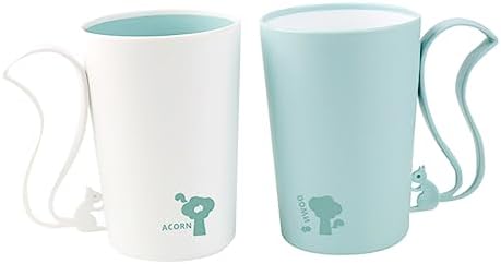 Amosfun 2pcs Squirrel Water Cup with Handle for Home and Travel