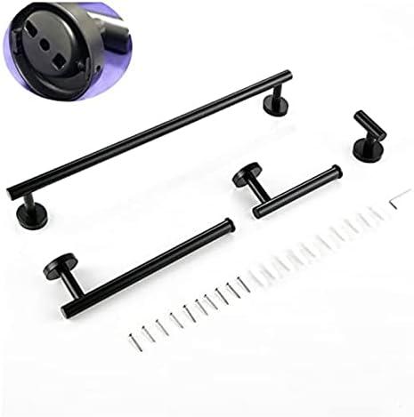 ALDEPO 4-Piece Black Stainless Steel Towel Rack