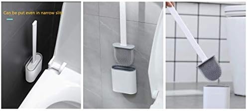 Toilet Brush with Non-Slip Handle and Pink Brush Head