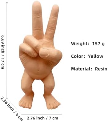 Scissor Hand Finger Statue Yellow 3D Resin Decor 1