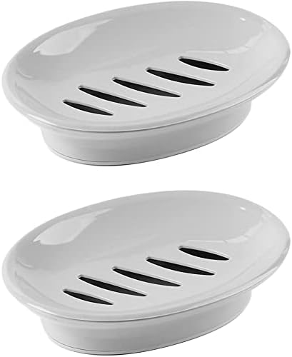 WYOK 2-Pack Soap Dish with Drain and Dry Design