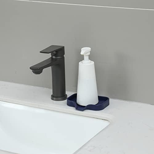 MicoYang Silicone Soap Dish with Drain Spout - Navy Blue 49x32