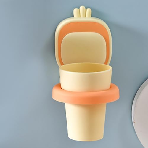 PRETYZOOM Wall-Mounted Toothbrush Holder with Cup 1