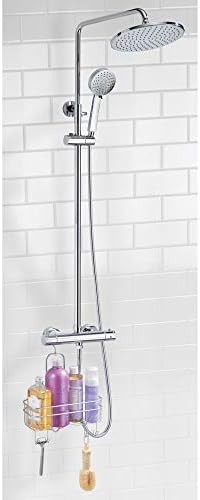 iDesign Euro Metal Hanging Shower Caddy with Swivel Hook Silver