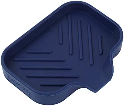 MicoYang Silicone Soap Dish with Drain Spout - Navy Blue 49x32