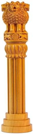 Samyuktha Wooden Ashoka Stambh 6 Inch Decor Showpiece
