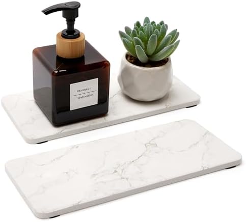 Deceram 2 Pcs Water Absorbing Ceramic Drying Trays