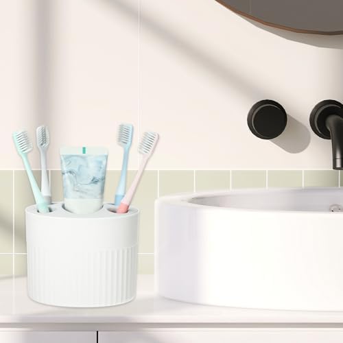 VOCOSTE White Toothbrush Holder Organizer