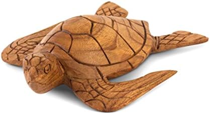 Hand Carved Wooden Tortoise Statue - 95 Long Home Decor