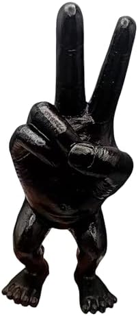 Scissor Hand Figure Statue Black 3D Resin Decor 1