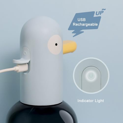 Kids Automatic Foaming Soap Dispenser - Cute Pigeon USB Rechargeable 400ml Yellow