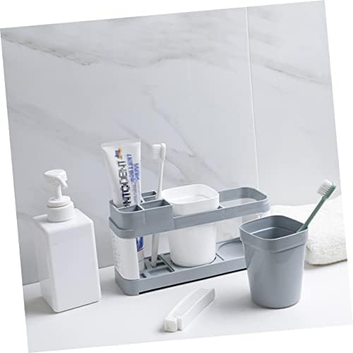 KONTONTY Toothbrush Holder with 2 Cups and 5 Slots