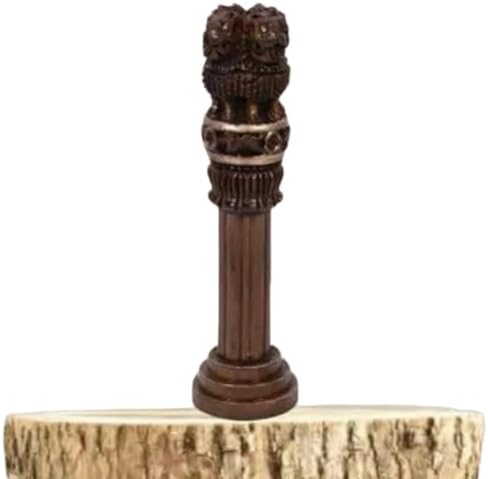 Samyuktha Antique Wooden Ashoka Stambh Pillar Brown Gift Pack of 1