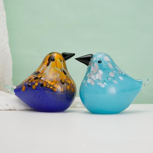 Handmade Blown Glass Bird Figurine Home Decor