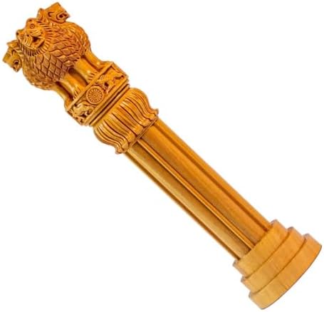 Samyuktha Wooden Ashoka Stambh Desk 6 Inch-Pack of 2