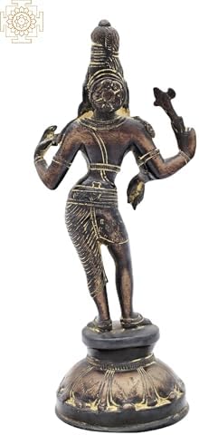Exotic India Brass Ardhanarishvara Statue 8 Inch