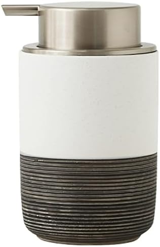 Ceramic Foaming Hand Soap Dispenser with Easy-to-Press Pump White