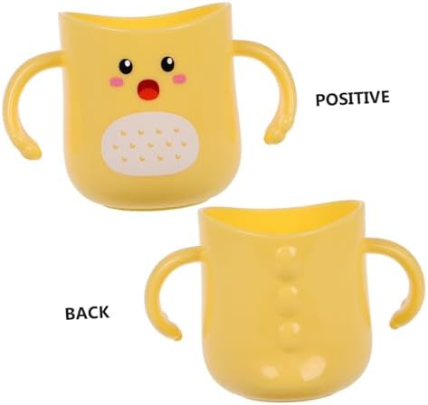 Impact Resistant Toothbrush Mug with Double Handles Cartoon Design