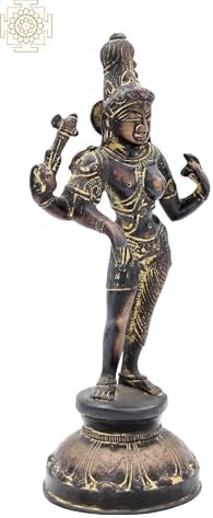Exotic India Brass Ardhanarishvara Statue 8 Inch
