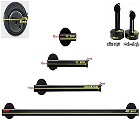 ALDEPO 4-Piece Black Stainless Steel Towel Rack