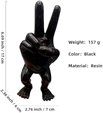 Scissor Hand Figure Statue Black 3D Resin Decor 1