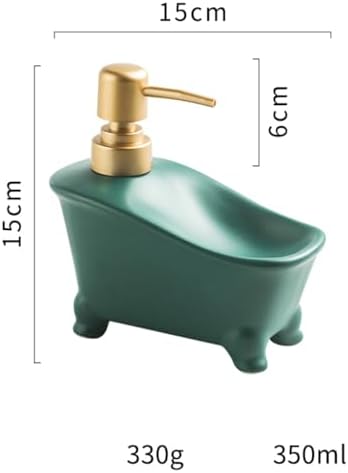 2 in 1 Ceramic Soap Dispenser with Sponge Holder 350ml