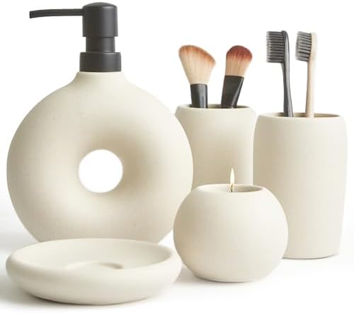 Terramoza Ceramic Bathroom Accessory Set 5 Pcs