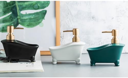 2 in 1 Ceramic Soap Dispenser with Sponge Holder 350ml