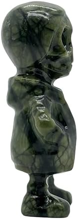 Natural Serpentine Halloween Skull Stone Figurine