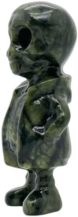 Natural Serpentine Halloween Skull Stone Figurine