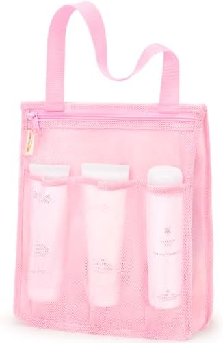 Famichan Mesh Shower Caddy Portable Pink