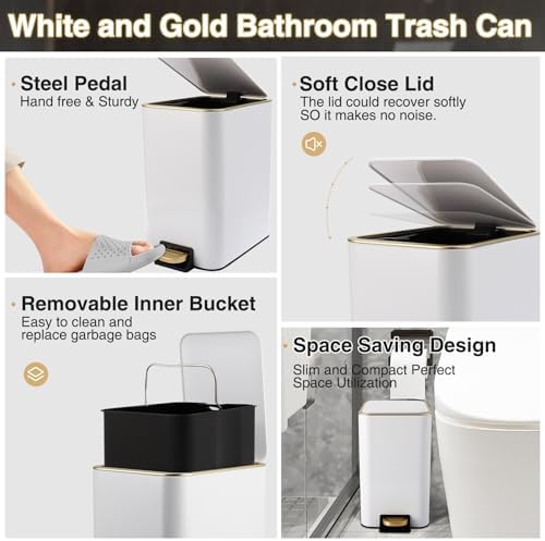 XLHOMO White Gold 8-Piece Bathroom Accessory Set